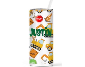 Kids Construction Tumbler, Kids Cup with Construction Trucks, Kids cups, Gift for kids, Kids party Favorsgifts  , Easter Gifts