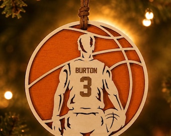 Personalized Basketball Ornament, Custom Basketball Player Christmas Ornament, Kids Basketball Gift, Athlete Keepsake, Team Coach Gift