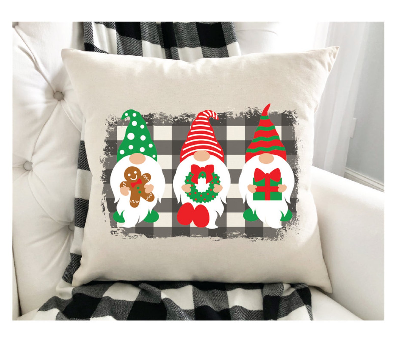 GNOMES WINTER CHRISTMAS Gnome Throw Pillow Cover christmas Etsy