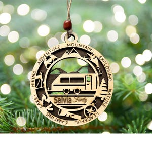Camper Ornament, Christmas gift for Campers, RV Camping Holiday Ornament, Trailer Ornament, Travel Ornament, Christmas Gift for Travelers