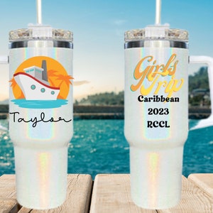 Cruise tumbler, Vacation Tumbler Personalized, Cruise Cup, Gift for Cruiser, Cruise gifts for women, Personalized tumblers, 40 oz tumbler