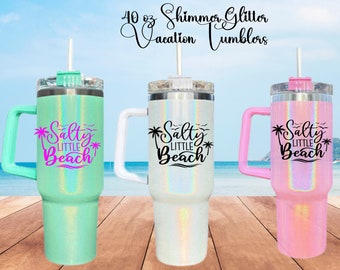 Girls Trip Tumblers,  40 oz Cruise tumbler with handle, Glitter Tumblers, Beach trip Tumblers,  Gift for Her, Personalized Gifts