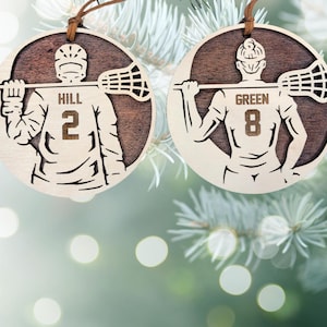 LaCrosse Christmas Ornament, Gift for Lacross ,Lacrosse Laser engraved Ornaments, Personalized Lacrosse Team gifts, 2024 Sports Ornament
