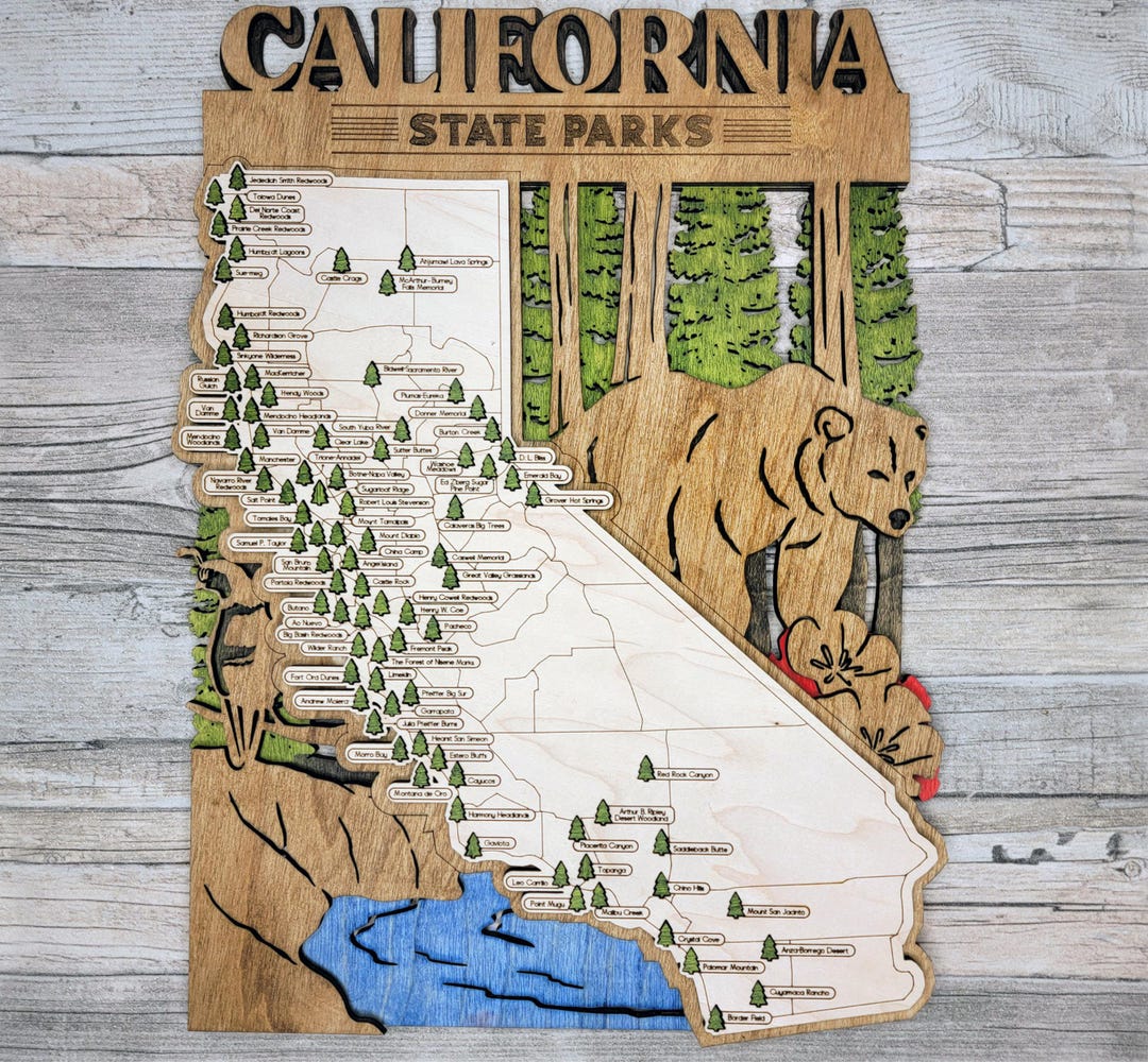 Personalized California State Parks Map: Hiker Gift - Etsy