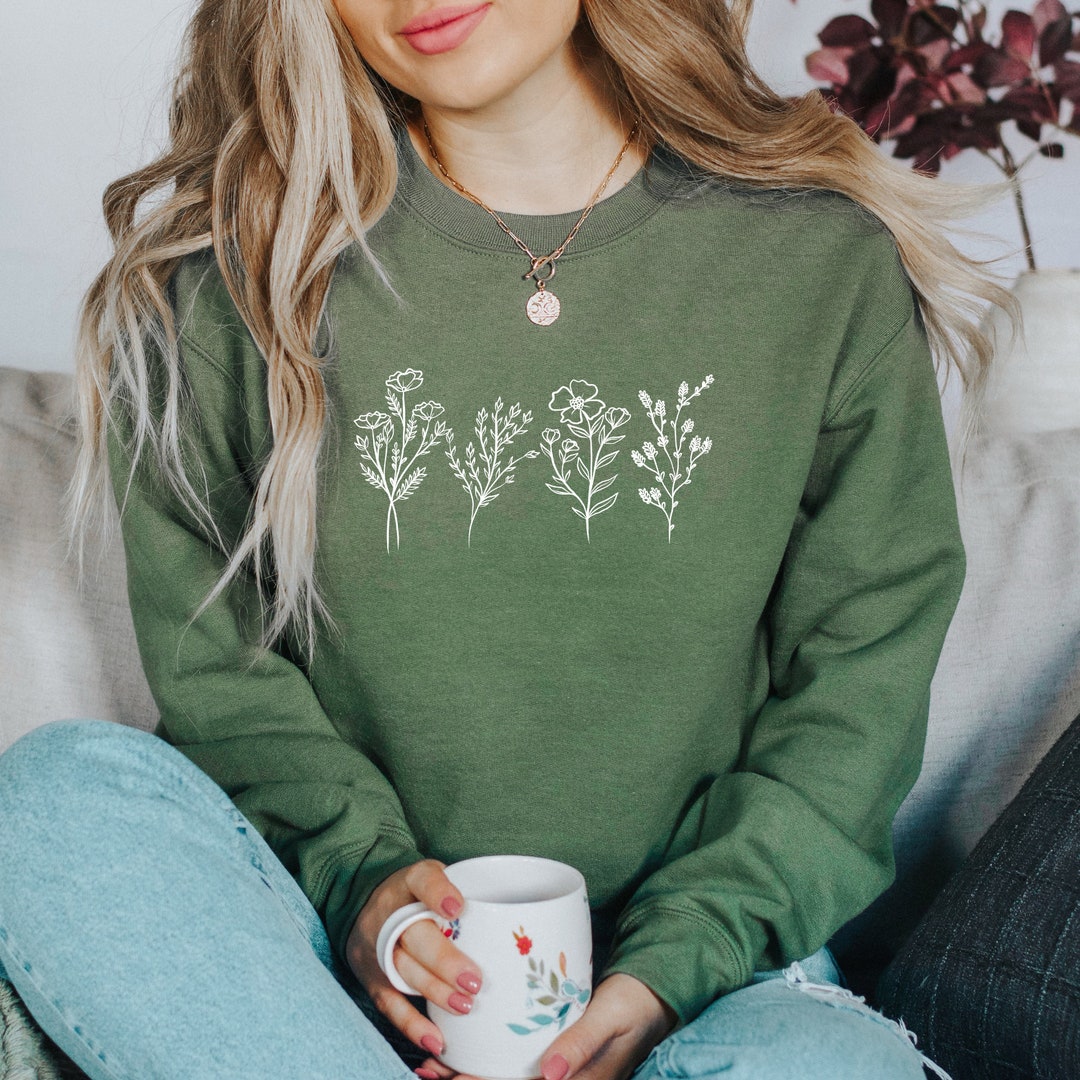 Custom Birth Month Birth Flower Sweatshirt Gift for Her - Etsy