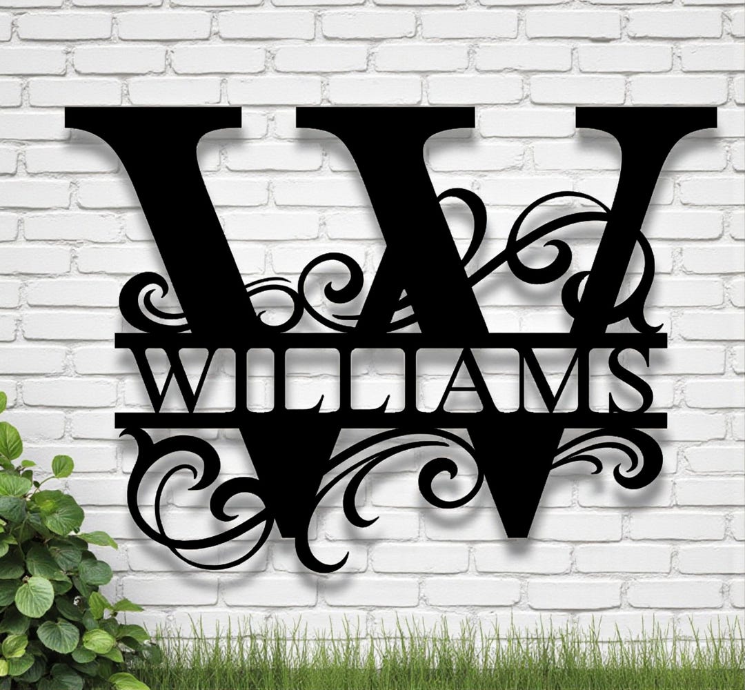 Personalized Metal Monogram Sign: Custom Last Name Wall Art - Etsy
