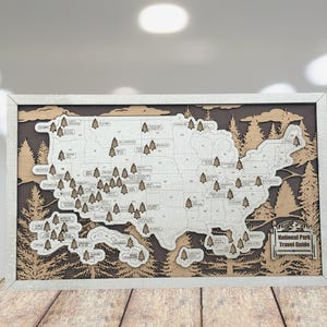 Mapa de Parques Nacionales, Rastreador de Parques Nacionales, Regalo de Aventura, Regalos de Senderismo, Decoración Natural, Regalo para el Día del Padre para el Esposo, Mapa para Parejas, Arte de Pared