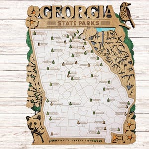 Personalized Georgia State Parks Map: Traveler Gift, Hiker Decor