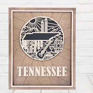 Huisbord Tennessee: lasergesneden houten staatskunst