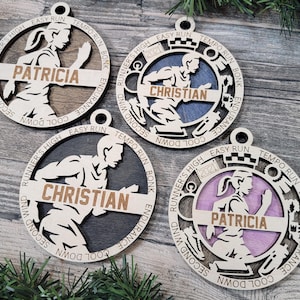 Cross Country Christmas Ornament, Gift for Runners, Cross Country Laser engraved Ornaments, Personalized runner gifts, Cross Country 2024