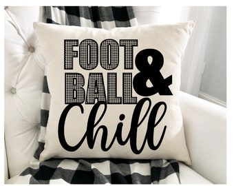 FOOTBALL Pillow cover, Football home decor, Fall season Football Decor, Football and Chill, Cover only, Insert not included