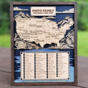 Custom National Park Map: Personalized Explorer Tracker Sign