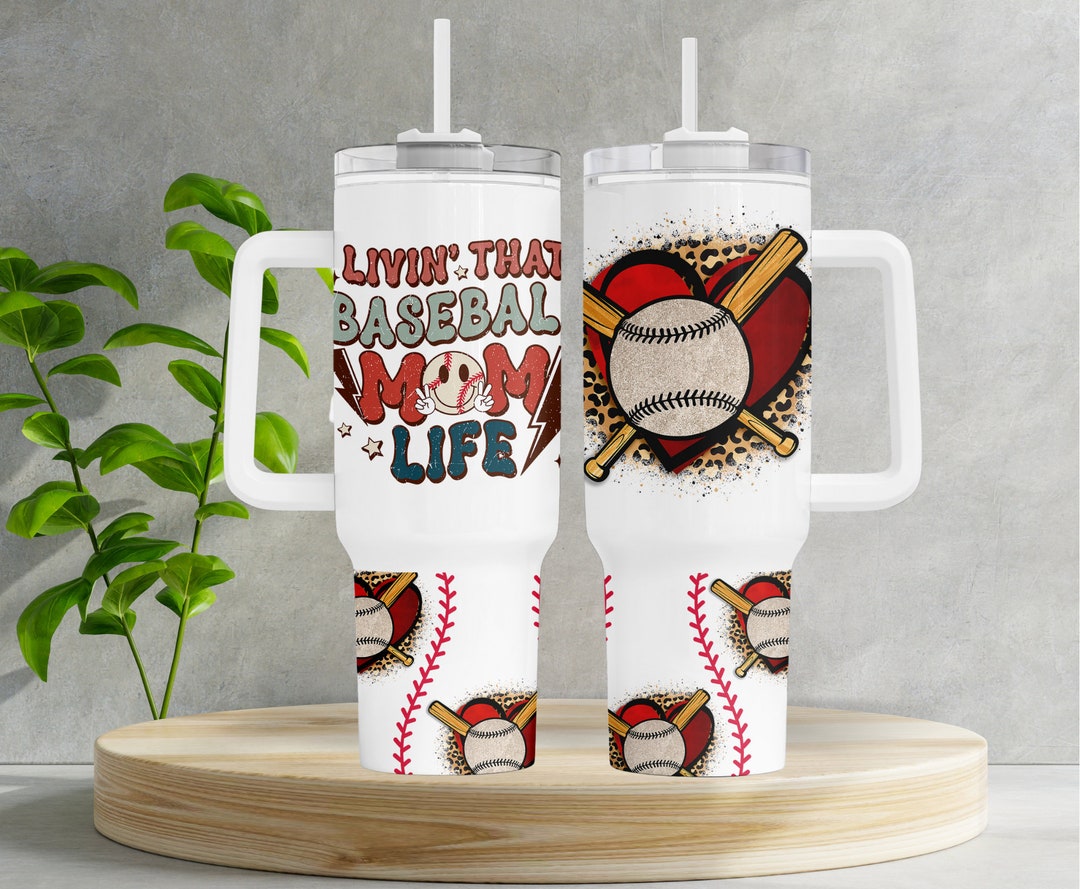 Baseball Mom Personalized Tumbler With Straw, 40 Oz Cup, Sports Baseball Tumbler, Gift for Women ...