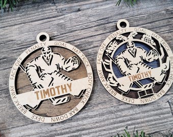 Personalized Hockey Goalie Ornament – Custom Sports Christmas Ornament with Name and Year