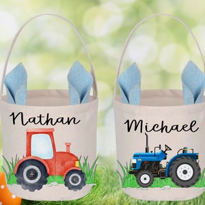 Personalized Easter Basket: Tractor Design, Kids Easter Gift