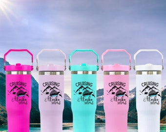 Alaska Cruise 30 Unzen Becher mit Griff, personalisierte Urlaubstasse