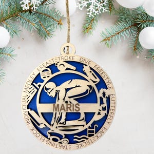 SWIMMING Personalized Ornament, SWIMMING Ornament, Swimmer Personalized Ornament, Engraved Gift for Swim team, Christmas gift for Swimmer