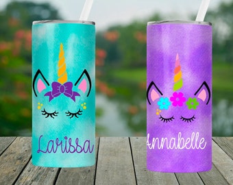 Unicorn Tumbler Cup for Girls, Unicorn Tumbler for Kids, Unicorn Birthday, Water bottle for Kids, Birthday Gift for Young Girls, Unique Gift