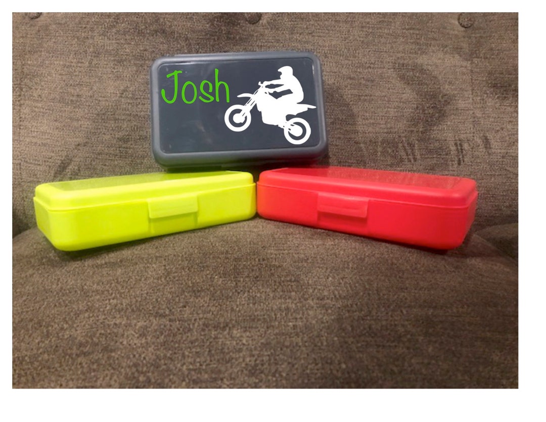 Back to School Dirt Bike Dirtbike Pencil Box Crayon Box Etsy