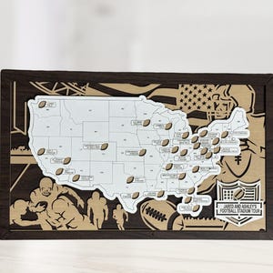 Carte du parc des sports de football, carte des sports du stade de football, cadeau Saint-Valentin pour lui, décoration de stade de football, tracker de stade pour le football
