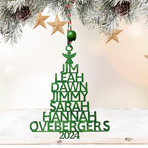 Family Christmas Ornament, Personalized Christmas Ornament with Names, Christmas Tree Ornament, Christmas gift for Family
