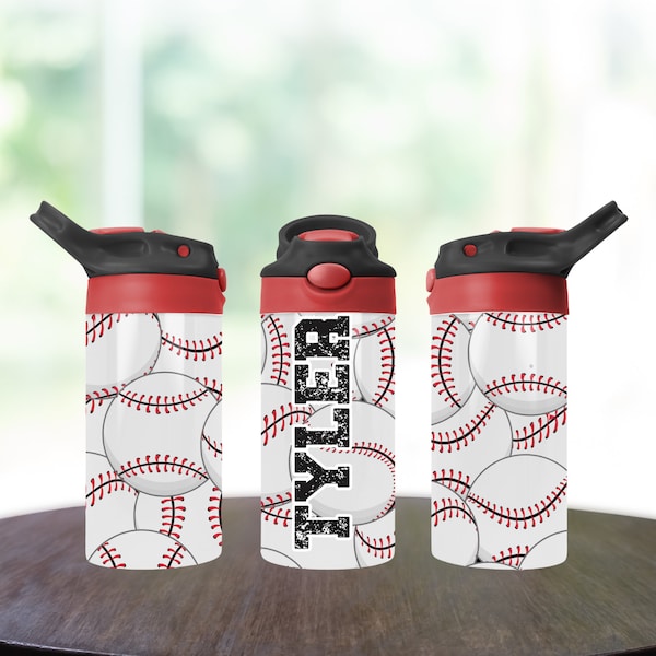 Kids Tumbler Personalized Baseball Kids Sports Bottle, Baseball sports Tumbler for Kids, Birthday Gift for him, Easter Basket Stuffer