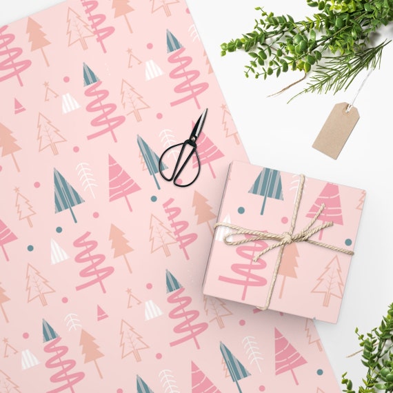 Christmas Wrapping Paper Christmas Trees Holiday Gift Wrap Etsy