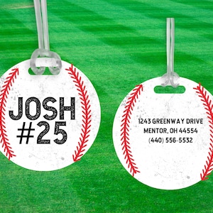 Sport Tags, personalisierte Jungen Sport Taschenanhänger, Baseball Taschenanhänger, Reise Taschenanhänger, Rucksackanhänger, Jungen Gepäckanhänger, Baseball Team