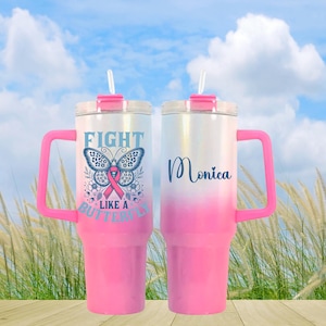 BREAST CANCER AWARENESS Tumbler, Personalized Breast Cancer Tumbler, Breast Cancer Awareness, Gift for Breast Cancer Patient,  Survivor