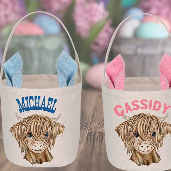 Highland Cow Basket Etsy