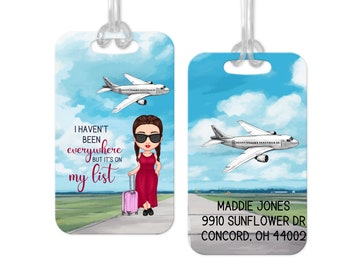 Personalized Luggage tags, Personalized Vacation Tag, Travel Bag Tag, Backpack Tag, Girls Trip Luggage Tag, Girls Road Trip Tag, Double side