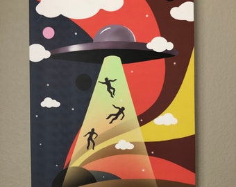 Alien Abduction Canvas Print - Limited Edition