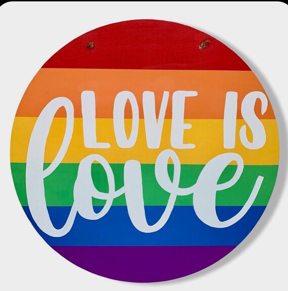 Pride door sign/love is love sign Etsy
