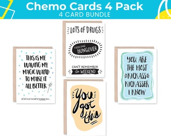 Funny Cancer Card Pack, Funny Chemo Card Pack, Cards for chemo, Cancer Positivity, breast cancer cards, Get Well Encouragement Cancer Card