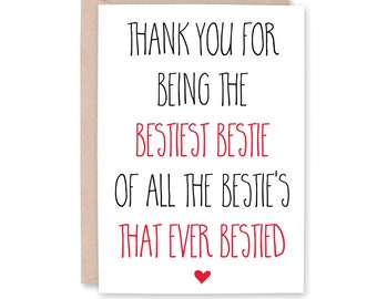 Funny Bestie Card, Funny Bestie Birthday Day Card, BFF Funny Card, Best Friend Birthday Card, Bestie Birthday, Card for him her them BESTIE