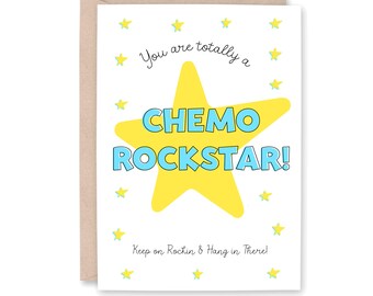 Chemo Rock Star Funny Chemo Cancer Card Cancer Positivity Chemo patient gift Cancer Get Well, Chemo Encouragement, Chemotherapy, Rockstar