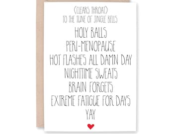 Funny Menopause Card, Funny Bestie Card, Funny Perimenopause Card, Peri-Menopause Card, Bestie Birthday, Hot Flashes, HOLY BALLS MENOPAUSE