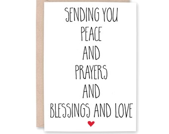 Sympathy Card, Cancer Support, Condolence Card, Friendship Support Card, Empathy Card, Sorry for your loss, PEACE PRAYERS BLESSINGS and Love