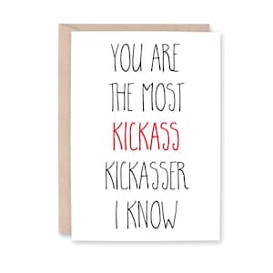 Kick ass Card, Funny Encouragement Card, Encouraging Cancer Card, Funny Chemo Card, Divorce, Sympathy, Support, Card for Cancer, Kickasser