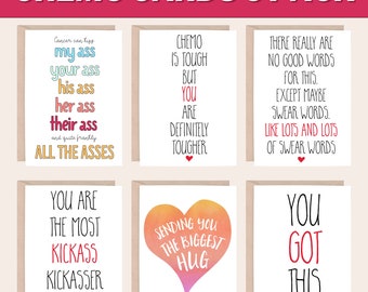 Funny Cancer Card 6 Pack, Funny Chemo Card Pack, Cards for chemo, Encouragement, breast cancer cards, Get Well, CHEMO CARDS 6 BUNDLE