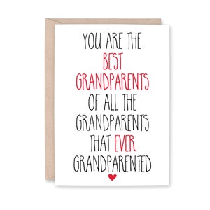 Grandparent's Day Card, Funny Grandparent Card, Grandma Card, Grandpa Birthday Card, Grandparent Thank You Card, BEST GRANDPARENTS EVER