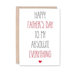 Husband Father&#39;s Day Card, You are my everything, Card for Husband, Fathers day card for husband, Card from Wife, HFD EVERYTHING