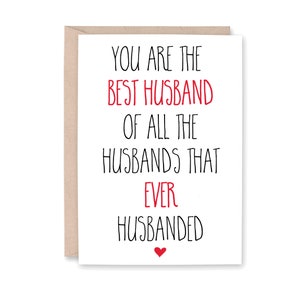 Funny Husband Valentine&#39;s Day Card, Anniversary Card, Funny Best Husband Birthday Card, Funny Husband Birthday, Card for them, HUSBANDED