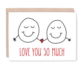 Anniversary Card for Husband Wife, Cute Birthday Card for Husband, Love you  Card, Funny Love Card, Card for him, Love You SO MUCH SMILE
