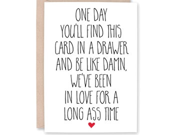 Funny Anniversary Card for Husband, Wife, Funny Love Card for Partner Card for Boyfriend girlfriend, Birthday Card, CARD IN DRAWER