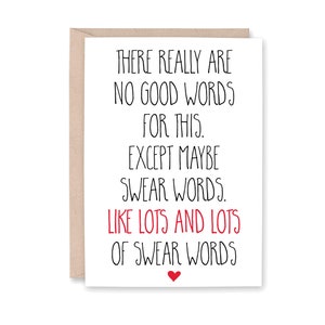 There are No Good Words Card, Funny Cancer Card, Encouraging Cancer Card, Funny Chemo, Sympathy, Support, Card for Cancer, ONLY SWEAR WORDS