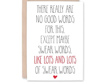 There are No Good Words Card, Funny Cancer Card, Encouraging Cancer Card, Funny Chemo, Sympathy, Support, Card for Cancer, ONLY SWEAR WORDS