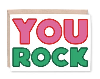 You Rock Thank You Card, Best Thank you Card, Funny Thank You Card, Volunteer Thank You, Coworker Thank You, YOU ROCK