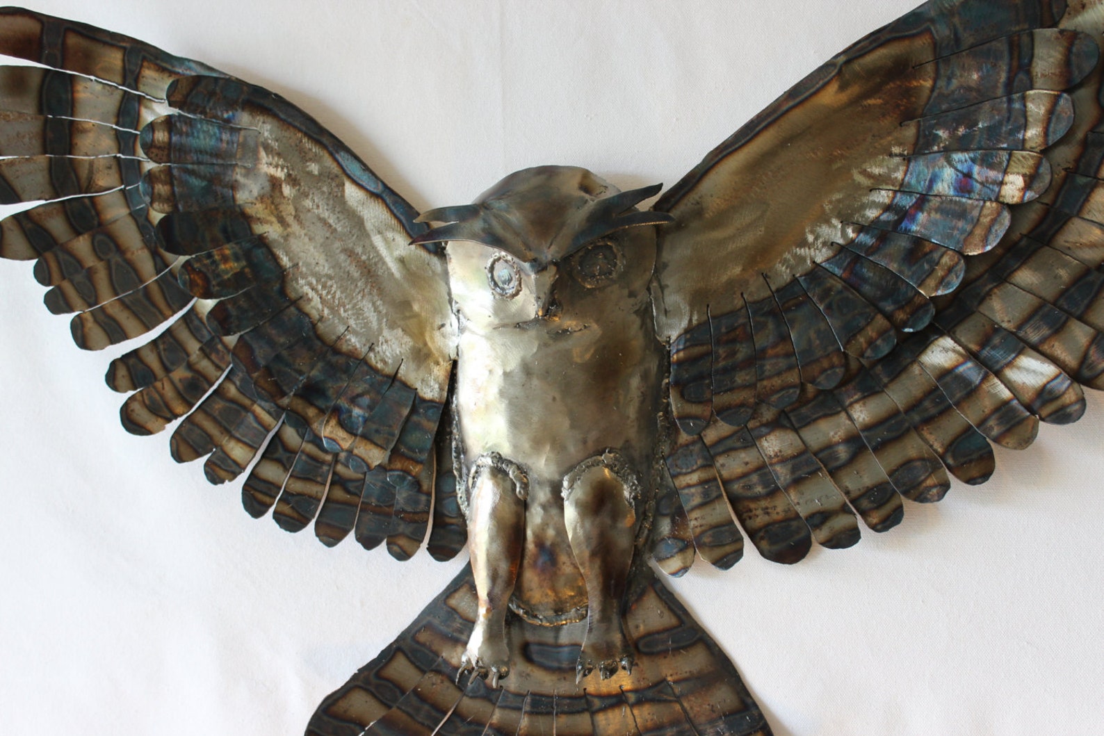 Horned Owl Metal Wall Art.Metal Owl Sculpture.Wall Accent .18 Etsy