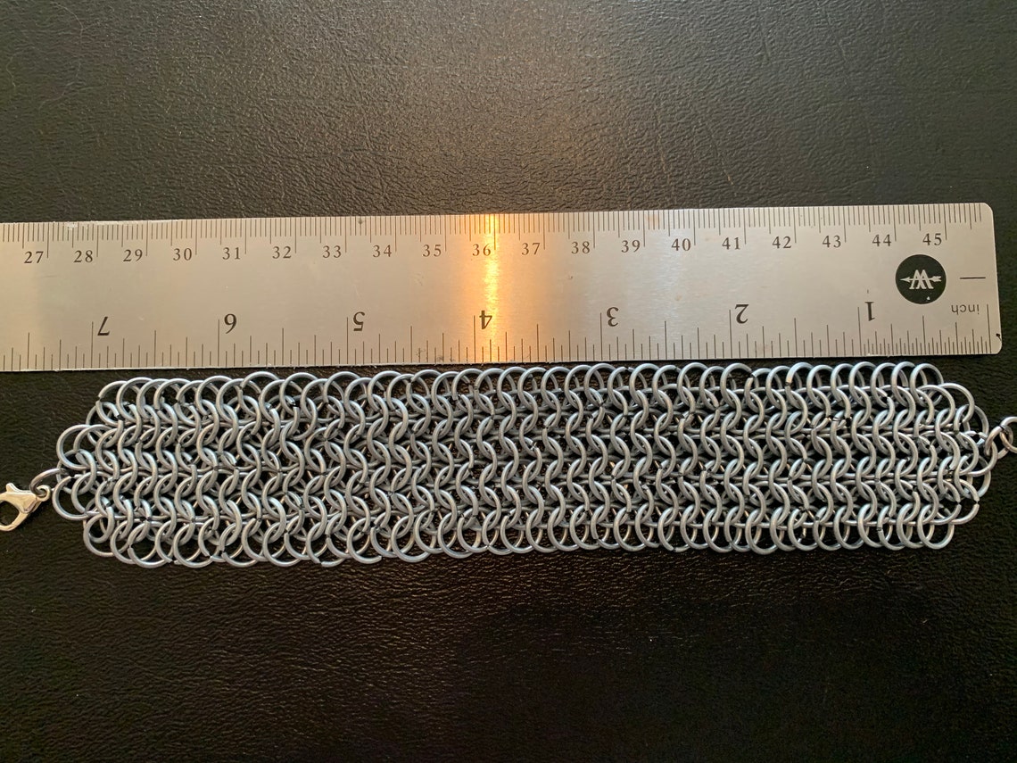 Steel chainmail cuff bracelet in European 6 in 1 Etsy